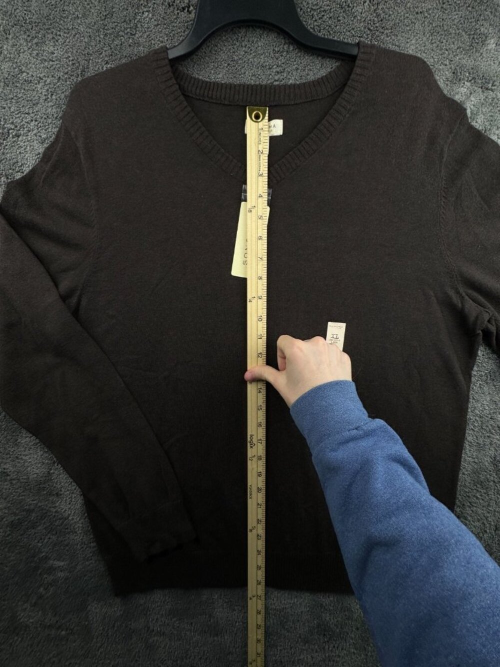 NWT Sonoma Lifestyle 100% Cotton Knit Sweater Size XL Pullover V Neck Adult - Picture 2 of 9
